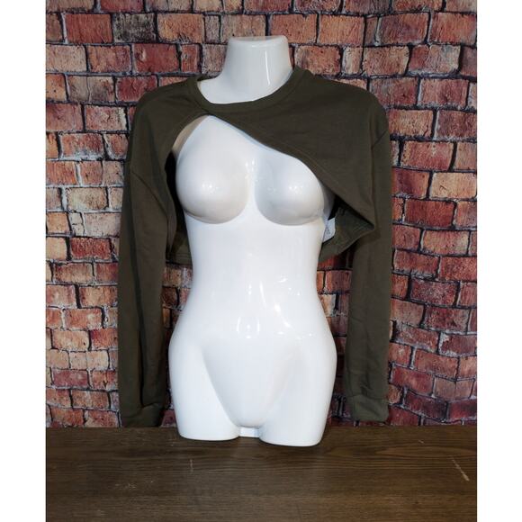 NWT CIDER TERRY ROUND NECK CROP SWEATSHIRT Size S - Picture 3 of 8